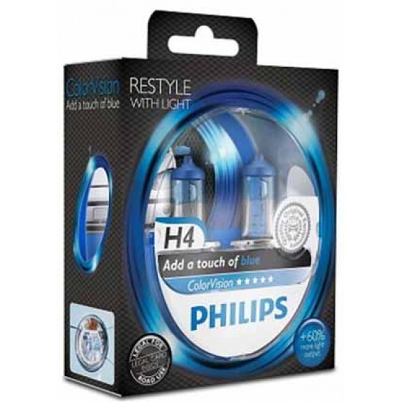 Philips H4 Glühlampen ColorVision Blau