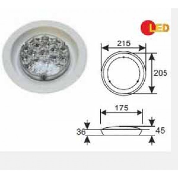 LED-Innenleuchte Ermax 9-33V für Einbau